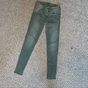 American Eagle skinny jeans, light green, size 00